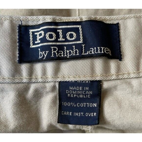 Vintage Polo Ralph Lauren Shorts Mens Khaki Pleated Authentic Dry Goods 40 - Picture 4 of 5